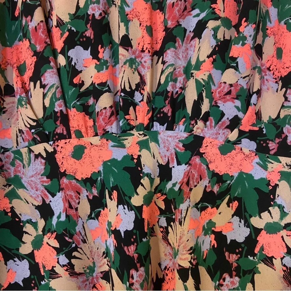 J. Crew Mercantile Black and Orange Sleeveless Midi Sundress